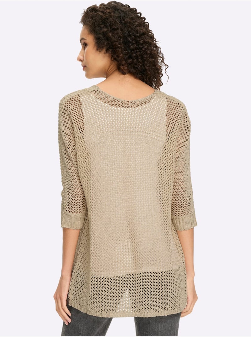 Gilet ajouré motif ajouré léger - taille standard - helline Sable - Kiabi