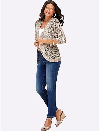 Gilet Ajouré Motif Ajouré Léger - Taille Standard - Moda Vilona