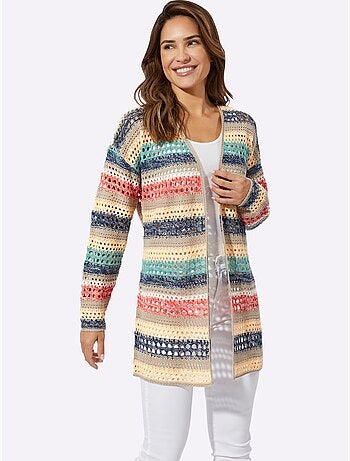 Gilet Ajouré Motif Ajouré Léger - Taille Standard - Moda Vilona