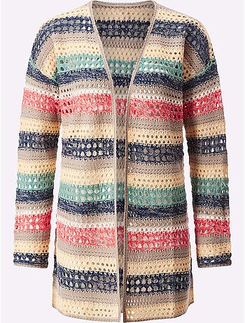 Gilet Ajouré Motif Ajouré Léger - Taille Standard - Moda Vilona