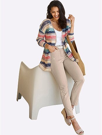 Gilet Ajouré Motif Ajouré Léger - Taille Standard - Moda Vilona