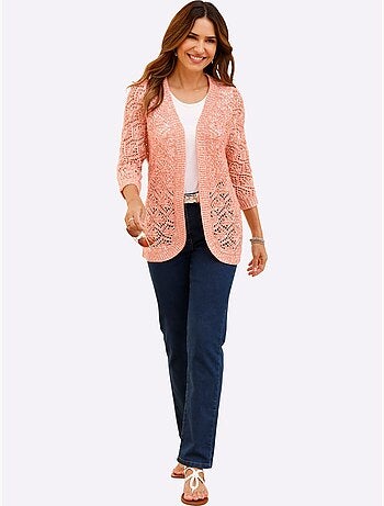 Gilet Ajouré Motif Ajouré Léger - Taille Standard - Moda Vilona