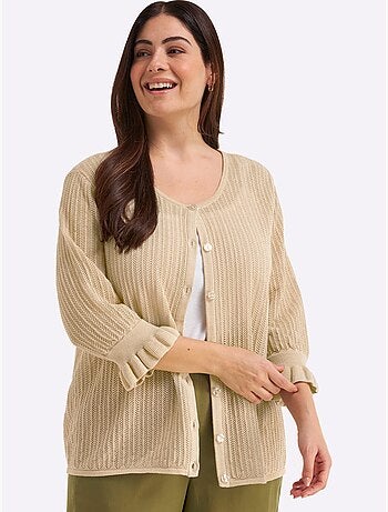 Gilet Ajouré Motif Ajouré Léger - Taille Standard - Sheego