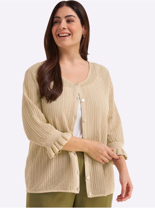 Gilet Ajouré Motif Ajouré Léger - Taille Standard - Sheego - Kiabi