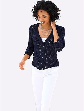 Gilet ajouré pur coton - taille standard - helline