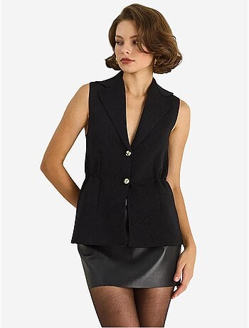 Gilet ajusté à col en v avec fermeture à pression lucci