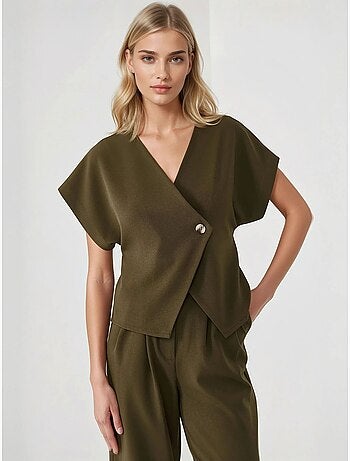 Gilet ajusté à col en V