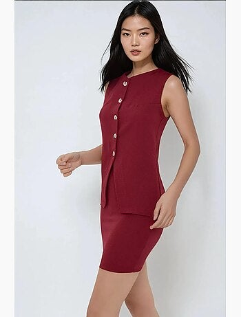 Gilet ajusté sans manches à col en v hiccup