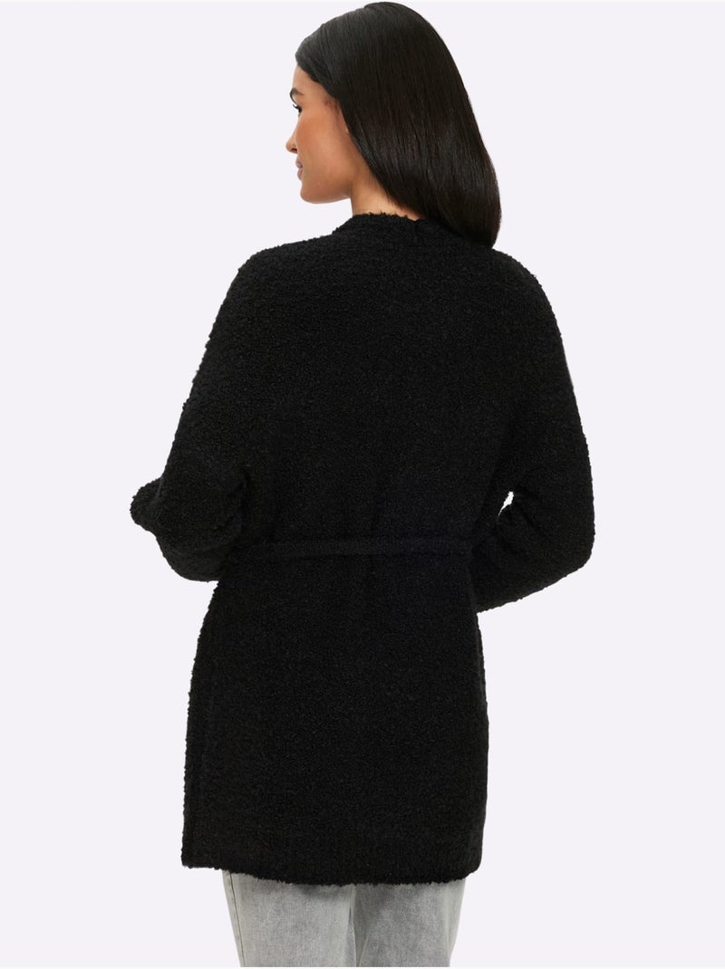 Gilet Aspect Bouclé élégant - Taille Standard - Helline Noir - Kiabi