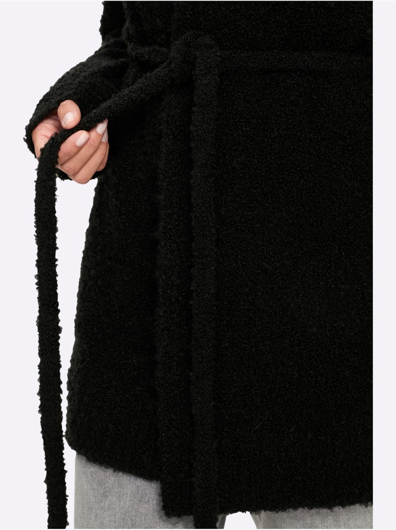 Gilet Aspect Bouclé élégant - Taille Standard - Helline Noir - Kiabi