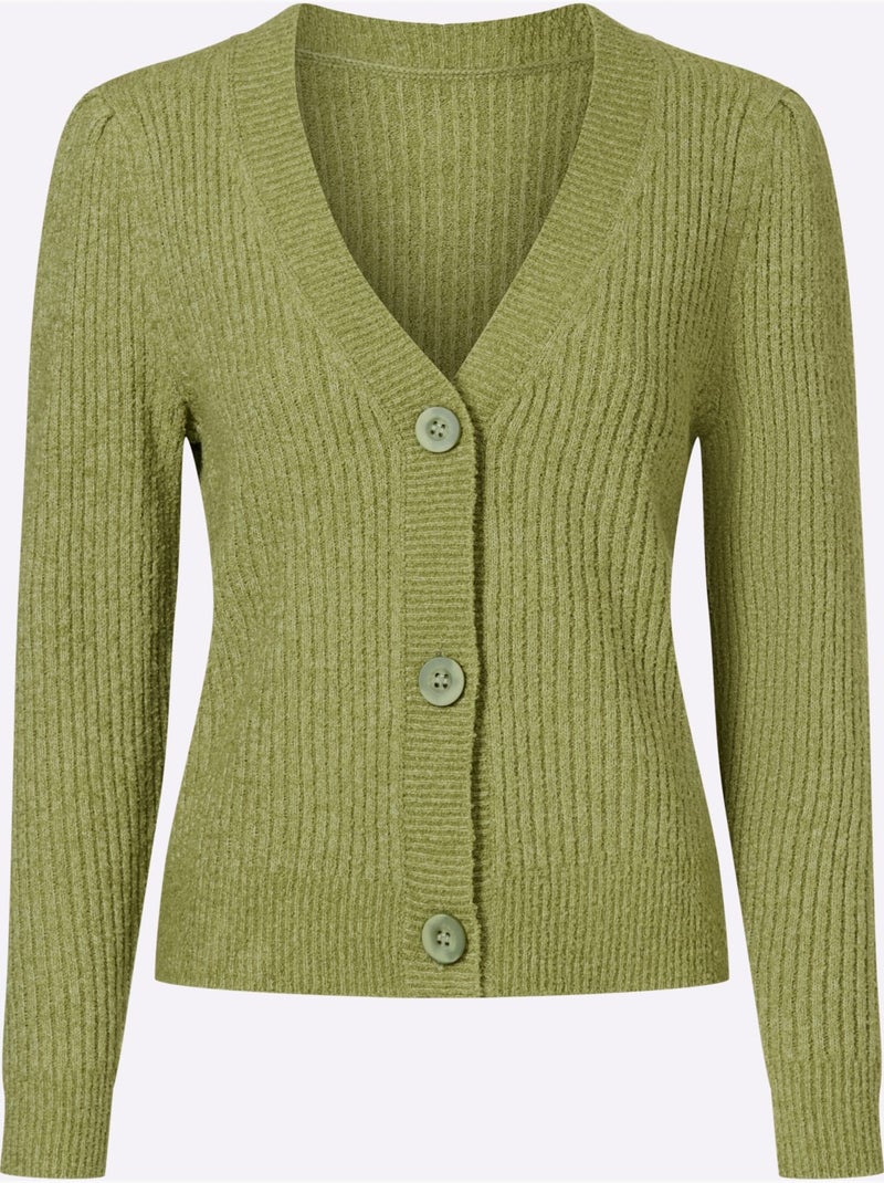 Gilet Aspect Chiné Tendance - Taille Standard - Witt Gris Vert Gris - Kiabi