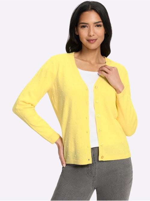 Gilet aspect pois 3d - taille standard - moda vilona - Kiabi Gilet aspect pois 3d - taille standard - moda vilona - Kiabi