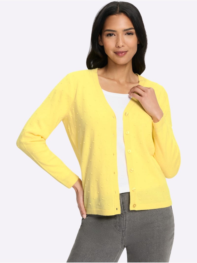 Gilet aspect pois 3d - taille standard - moda vilona Jaune citron - Kiabi