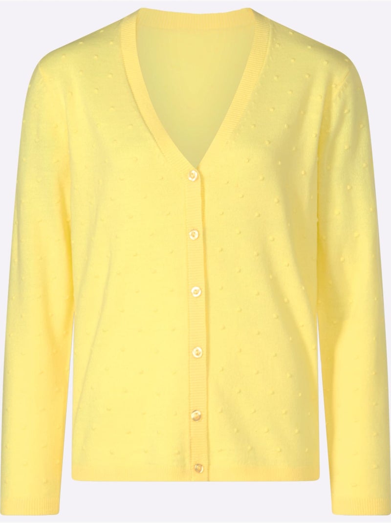 Gilet aspect pois 3d - taille standard - moda vilona Jaune citron - Kiabi