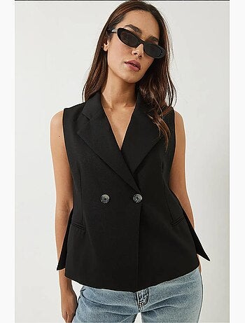Gilet asymétrique à col châle lucci