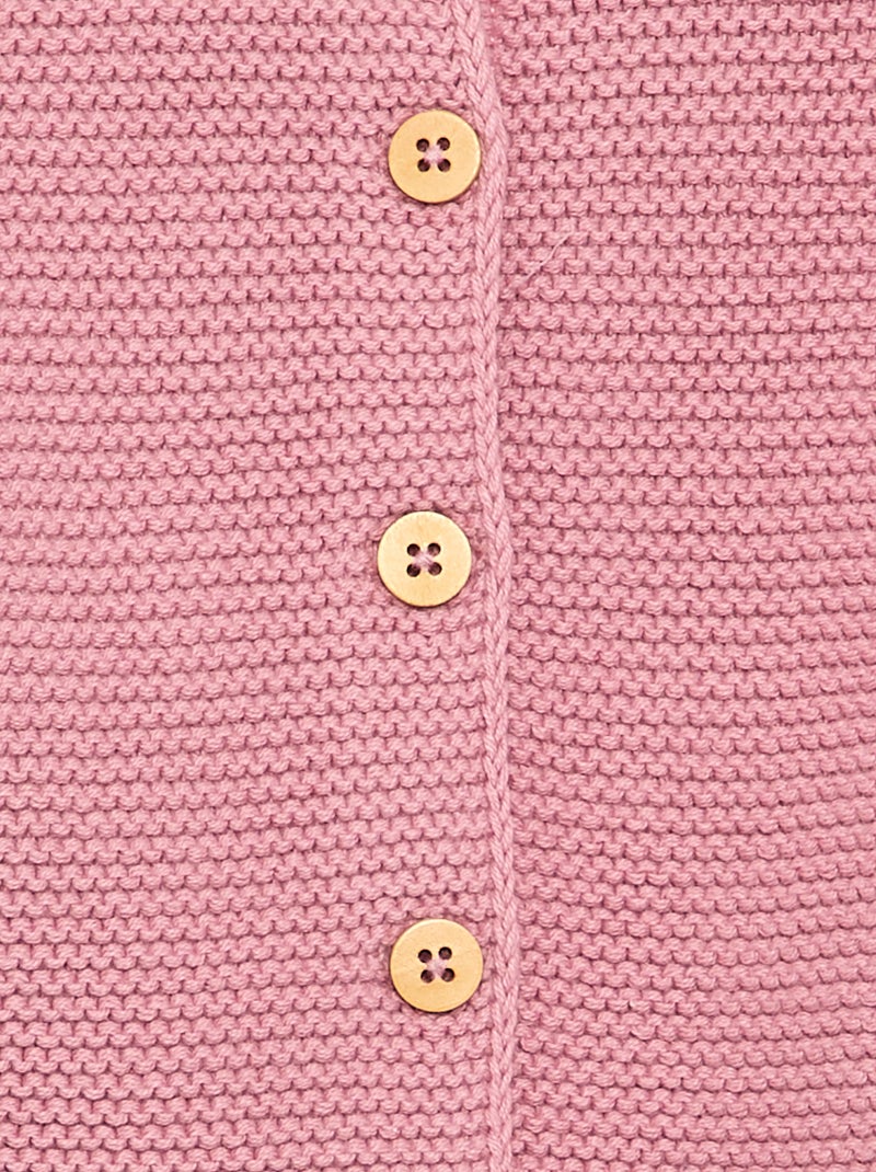 Gilet au point mousse Rose - Kiabi