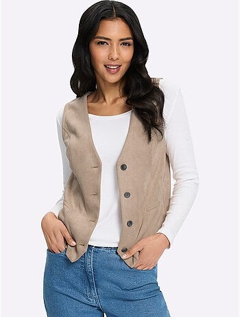 Gilet au toucher velouté - taille standard - moda vilona