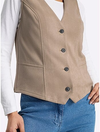 Gilet au toucher velouté - taille standard - moda vilona