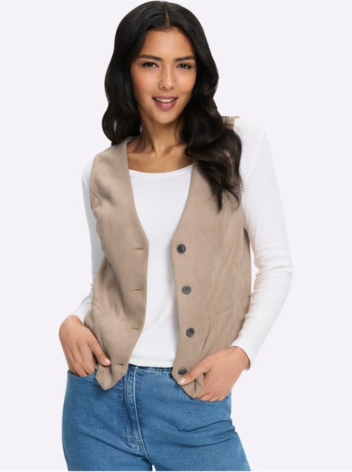 Gilet au toucher velouté - taille standard - moda vilona - Kiabi Gilet au toucher velouté - taille standard - moda vilona - Kiabi