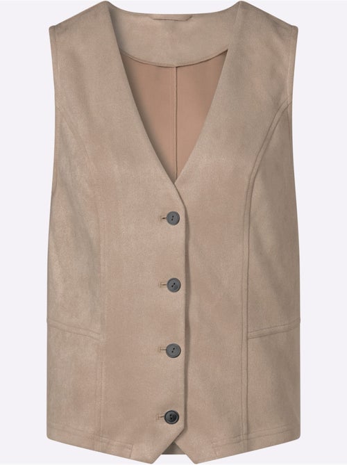 Gilet au toucher velouté - taille standard - moda vilona - Kiabi Gilet au toucher velouté - taille standard - moda vilona - Kiabi