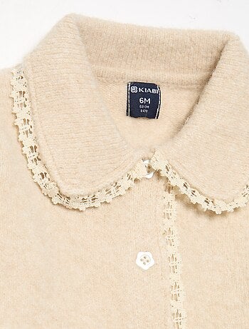 Gilet avec bords en fine dentelle