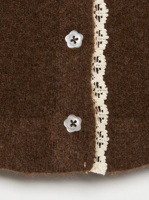 Gilet avec bords en fine dentelle - Kiabi