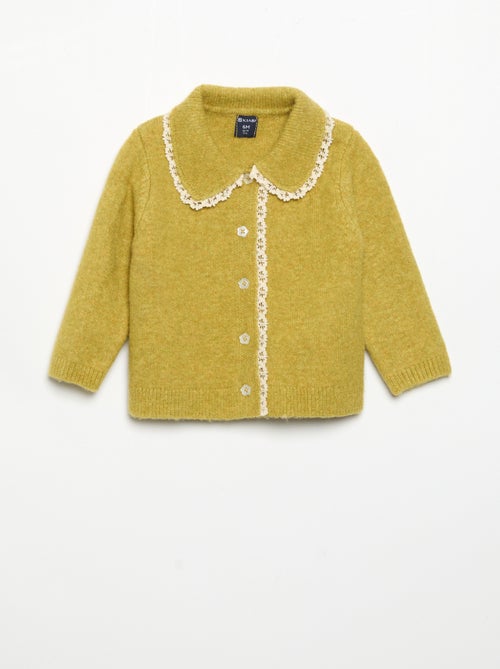 Gilet avec bords en fine dentelle - Kiabi