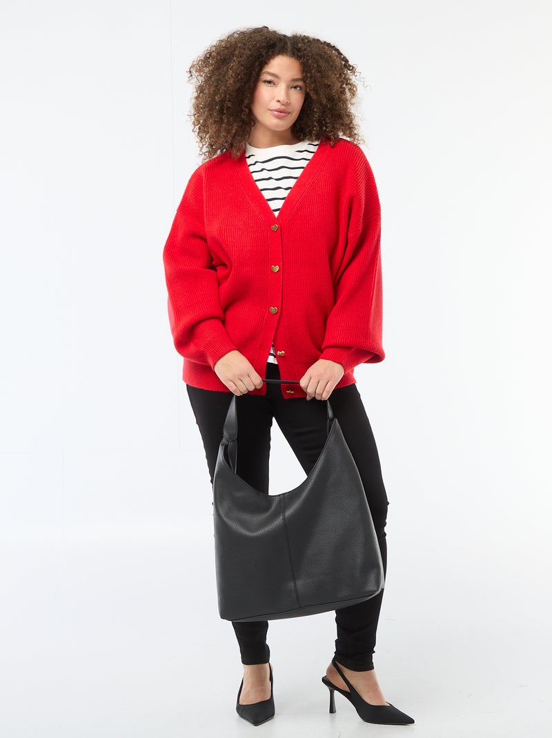 Gilet avec boutonnage en cœur Rouge - Kiabi