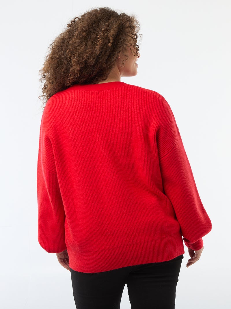 Gilet avec boutonnage en cœur Rouge - Kiabi