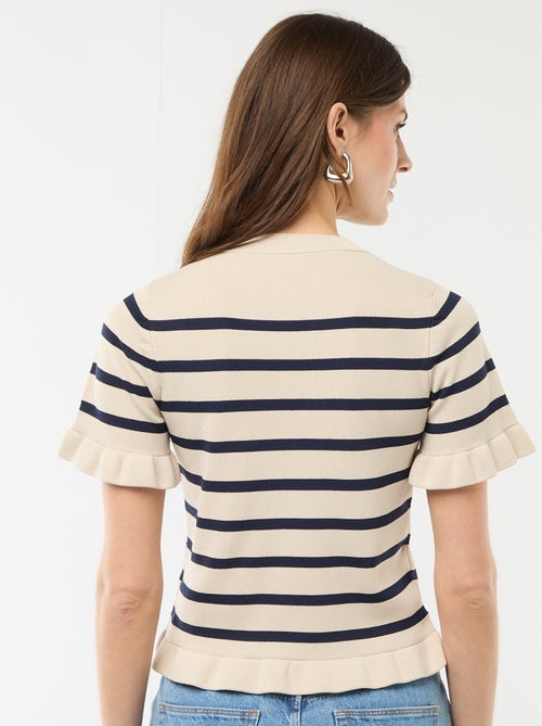 Gilet avec boutonnage et manches volantés - Kiabi