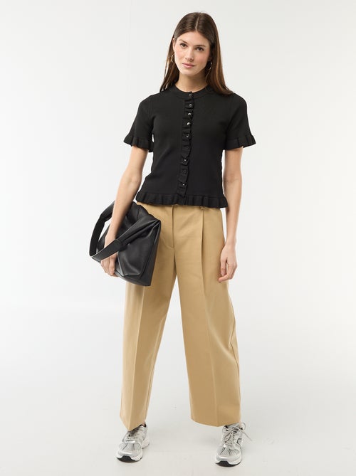 Gilet avec boutonnage et manches volantés - Kiabi