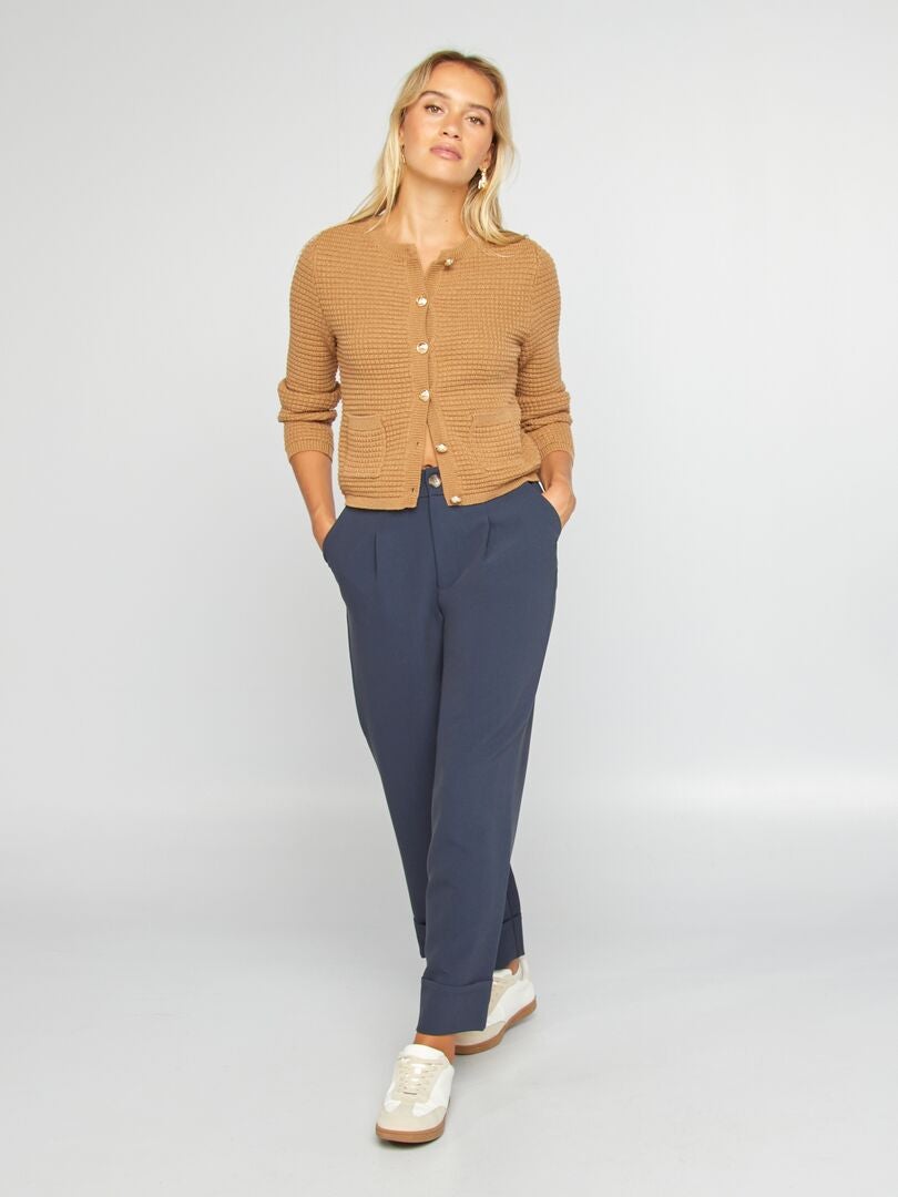 Pull Vintage SCRATCH MILANO Laine/soie Rouge Avec Boutons Dorés - Taille 44/46 Italie - Occasion Très Bon état