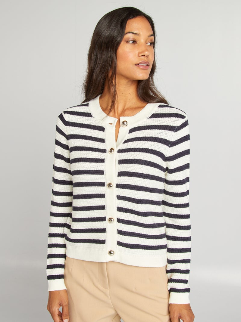 Gilet avec boutons dorés Beige - Kiabi
