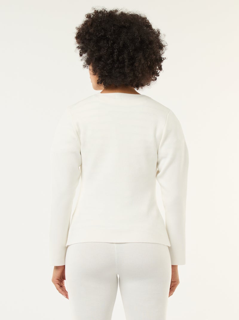 Gilet avec boutons dorés Blanc - Kiabi