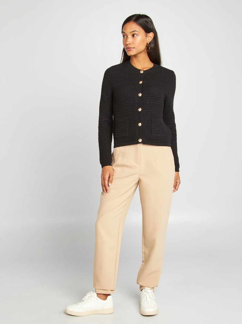 Gilet avec boutons dorés noir - Kiabi