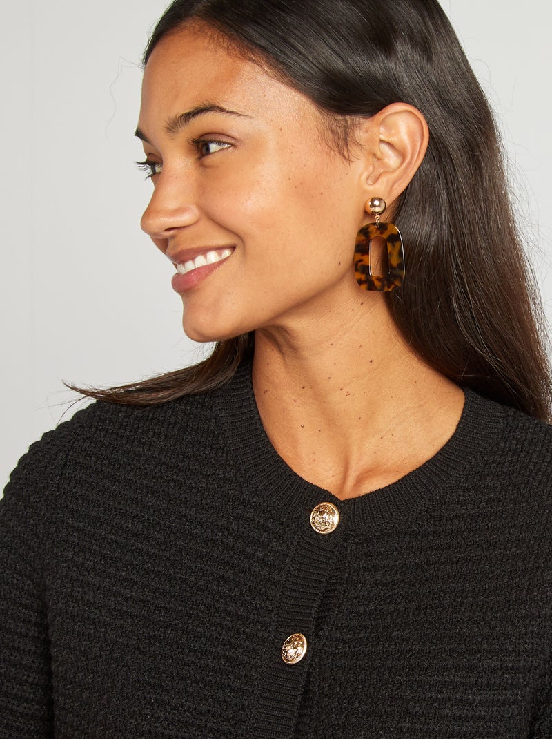 Gilet avec boutons dorés noir - Kiabi