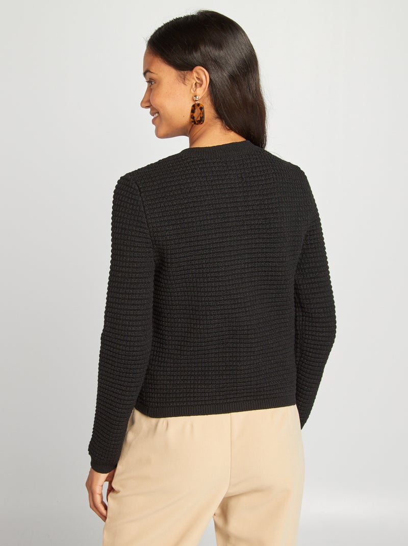 Gilet avec boutons dorés noir - Kiabi
