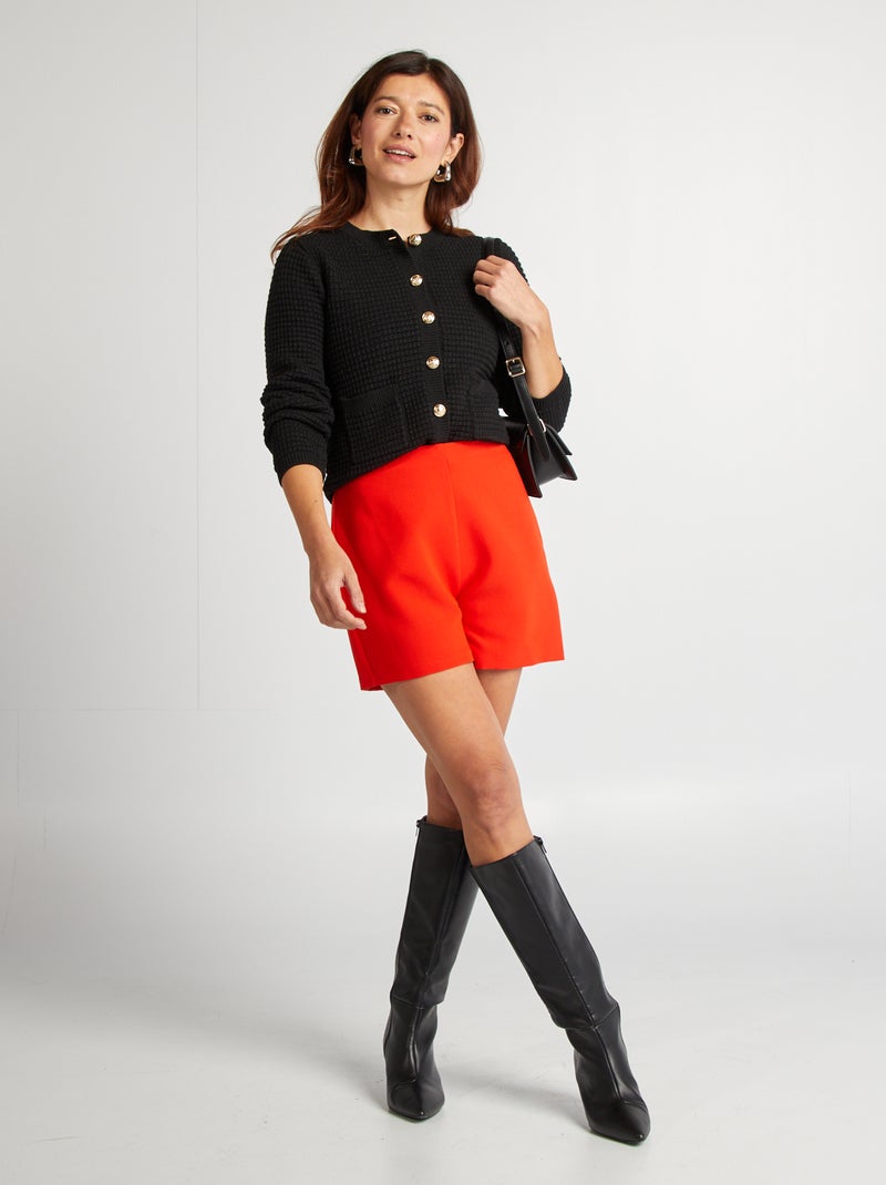 Gilet avec boutons dorés noir - Kiabi