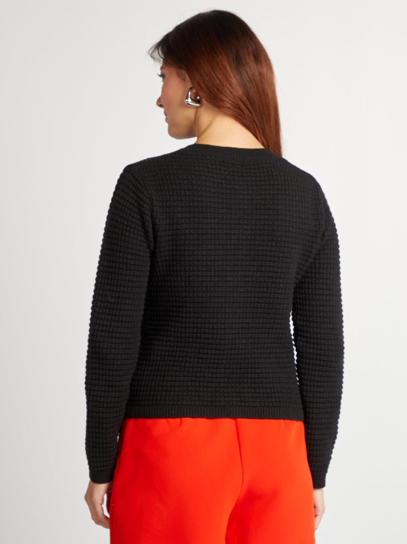 Gilet avec boutons dorés noir - Kiabi