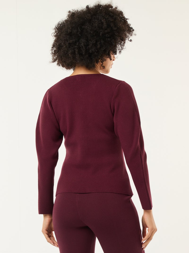 Gilet avec boutons dorés Rouge - Kiabi