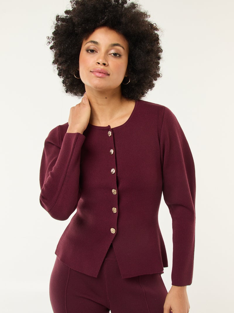 Gilet avec boutons dorés Rouge - Kiabi