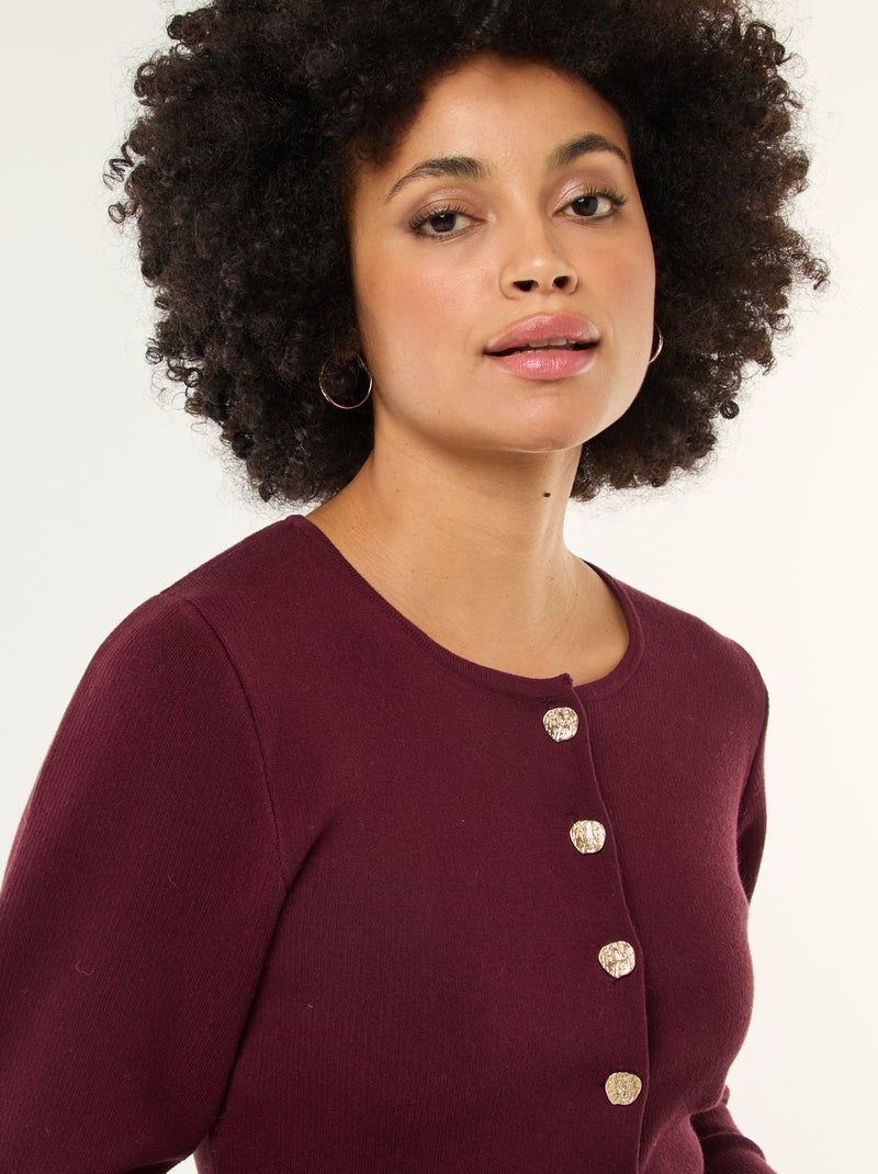 Gilet avec boutons dorés Rouge - Kiabi