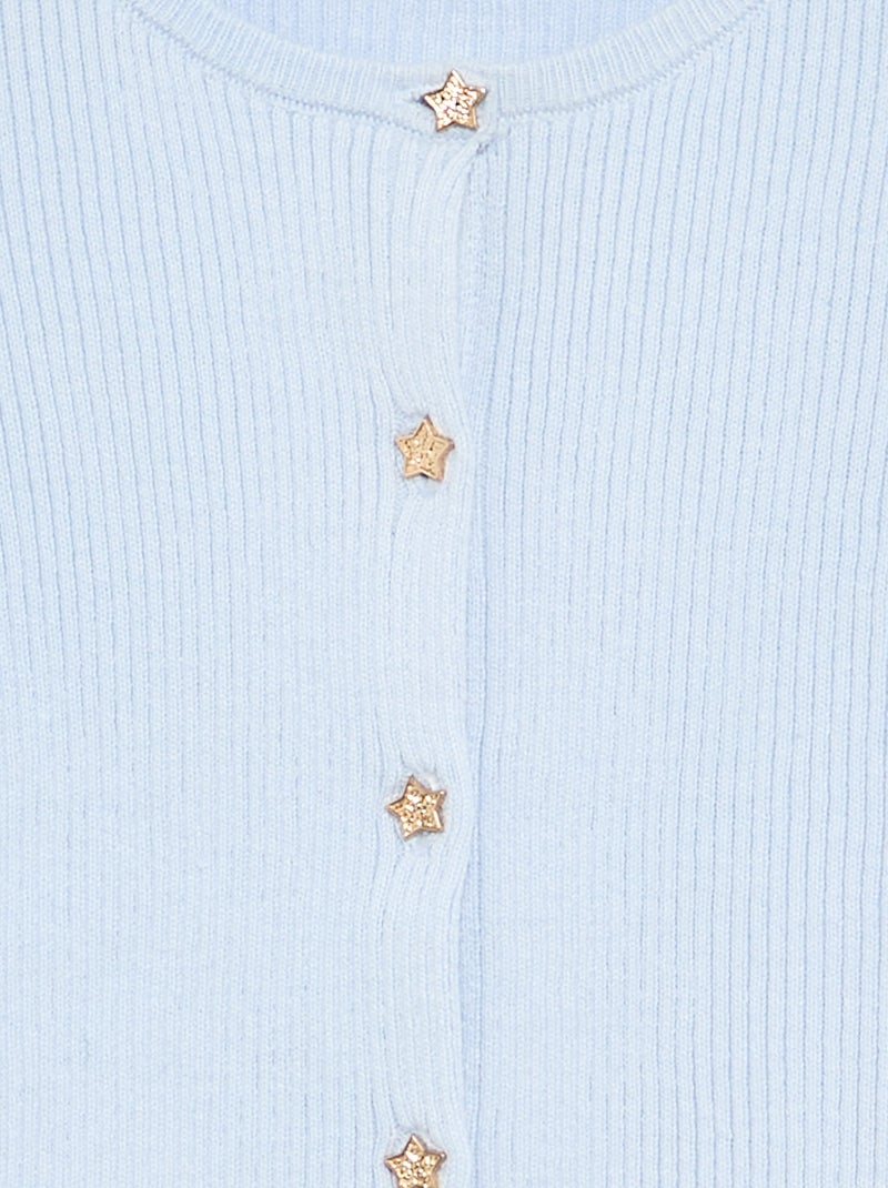 Gilet avec boutons en forme d'étoile Bleu - Kiabi