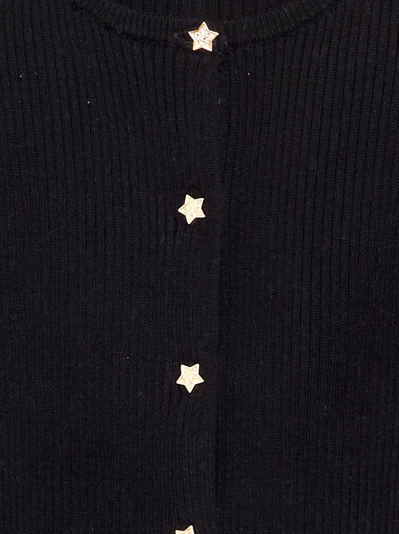 Gilet avec boutons en forme d'étoile Noir - Kiabi