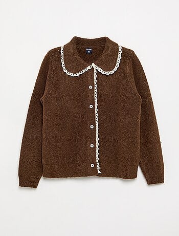Gilet avec boutons fantaisie et col Claudine