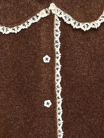 Gilet avec boutons fantaisie et col Claudine