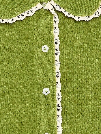 Gilet avec boutons fantaisie et col Claudine