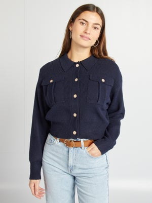 Gilet Femme Chic Et Léger - Cardigan Col V à Boutons - Manches Longues En Tricot - Pour Automne/Hiver - Tendance Et Confortable