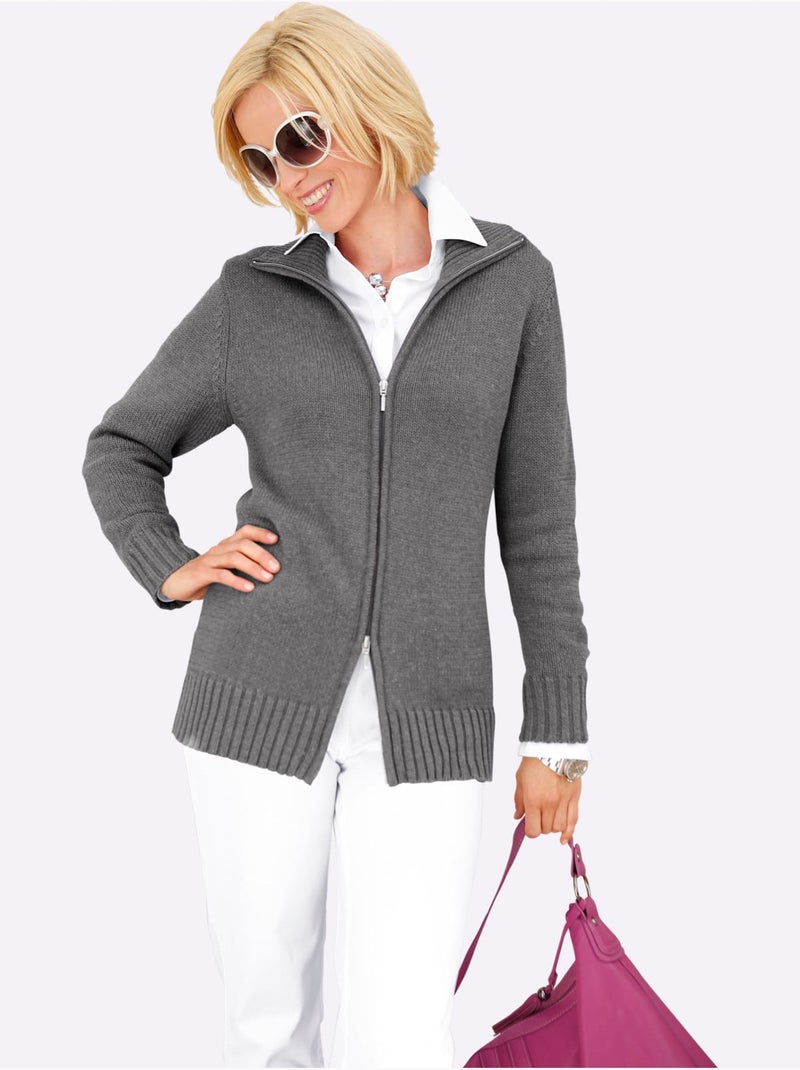Gilet Avec Coton - Taille Standard - Witt Gris chiné - Kiabi