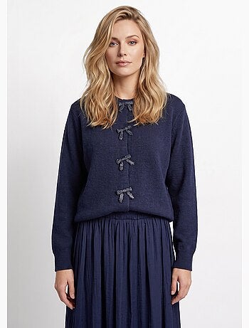 Gilet avec détails n¿ud perles de rocaille - afibel